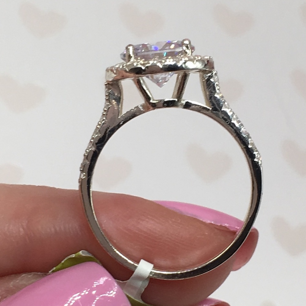 14k white gold engagement wedding engagement ring - Picture 6 of 8
